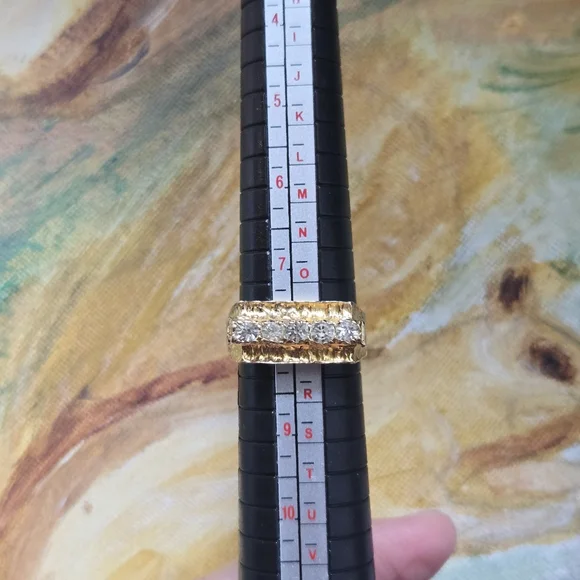 Vintage Gold Vermeil Square Rhinestone Ring, size 7.75 - Picture 8 of 8